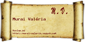 Murai Valéria névjegykártya